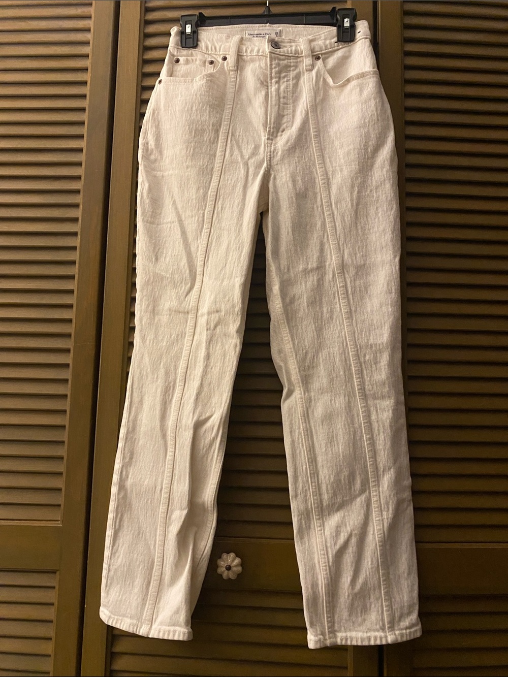 Abercrombie & Fitch Off-White Straight Leg Jeans